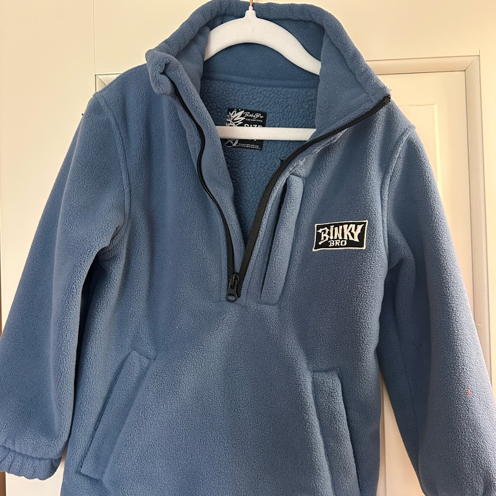 Kids Blue Fleece Pullover Hoodie